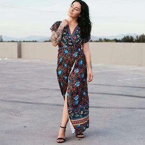 BOHO tied up floral dress